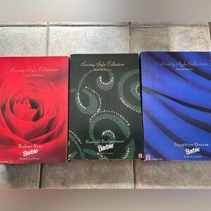Society Style Barbie Doll Collection Lot - Sapphire Dream, Emerald, Radiant Rose